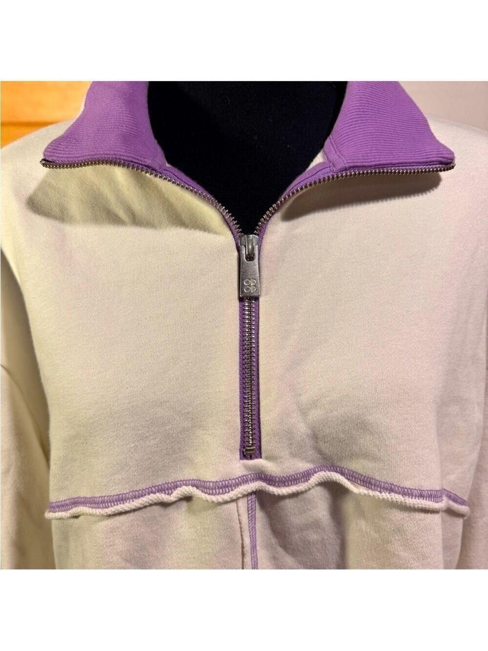 Sweaty Betty Half Zip Sweatshirt Medium Lily White - Picture 6 of 9